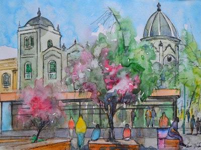 Plein air view of Quito, 25cm x 35cm, 2016 Plein air view of Quito, 25cm x 35cm, 2016