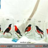 Srçet of handpainted glasses: BLACK AND RED BIRDS