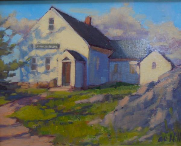 Monhegan School  11x14" oil sold