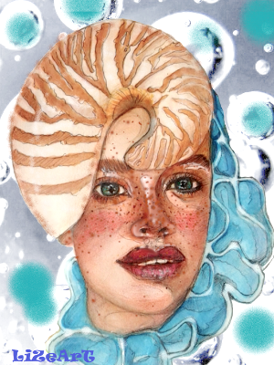 Shellgirl - Watercolour & Digital Shellgirl - Watercolour & Digital