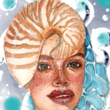 Shellgirl - Watercolour & Digital