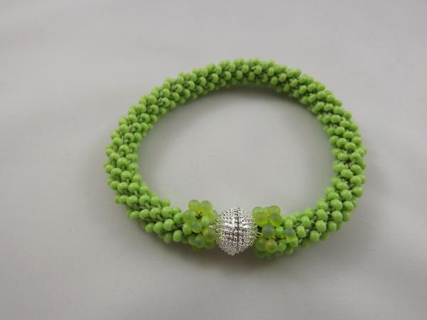 B-65 apple green crocheted rope bracelet