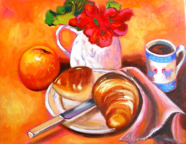 Continental Breakfast-11x14" framed, 550.00