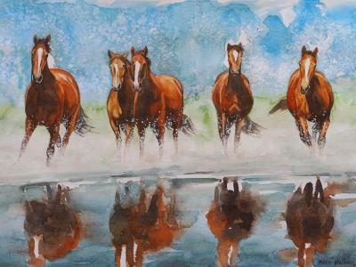 Brown wild horses, 35cm x 50cm, 2014 Brown wild horses, 35cm x 50cm, 2014