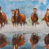 Brown wild horses, 35cm x 50cm, 2014