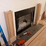 Custom solid alder fireplace mantle