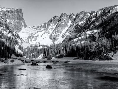 Frozen Dream Lake Morning Black & White Frozen Dream Lake Morning Black & White