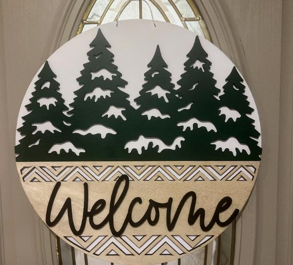 Welcome trees with snow