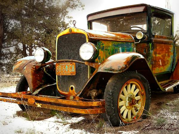 Antique Rainbow Colored Pickup 