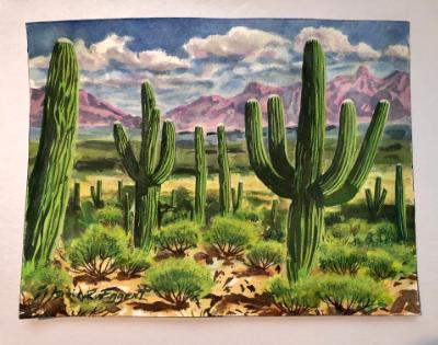 Saguaros and Mountains