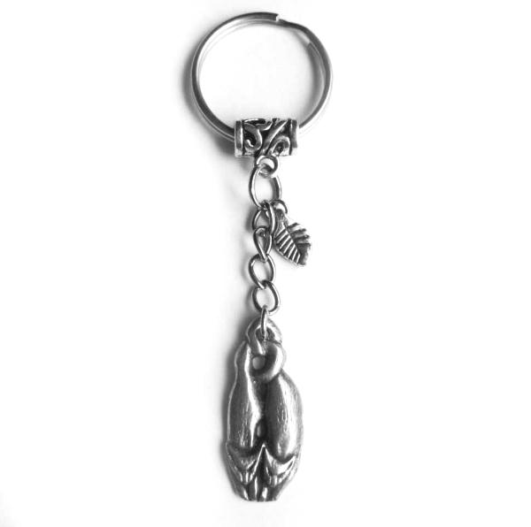 Two celtic cats keychain keyring original artisan cat pewter jewelry 