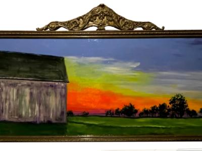 SUNSET ON 1876 BARN