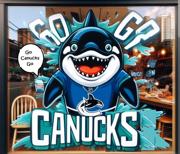 Go Canucks with Fin front view