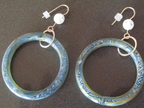 12-052 Borosilicate Glass Hoop Earrings