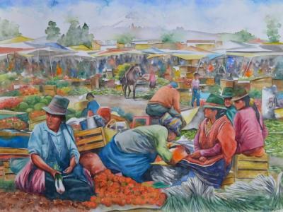 Indian market, 76cm x 56cm, 2015 Indian market, 76cm x 56cm, 2015