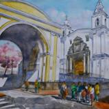 El Carmen Alto church, 35cm x 50cm, 2016