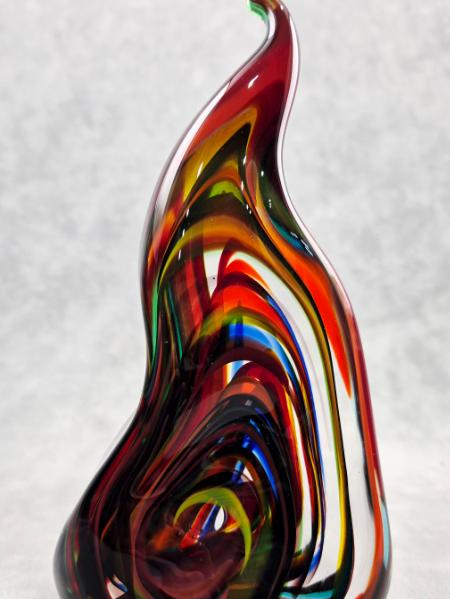 #05202601 solid sculpture rainbow flame 8.5''HX4.25''WX2.25''D $175.00