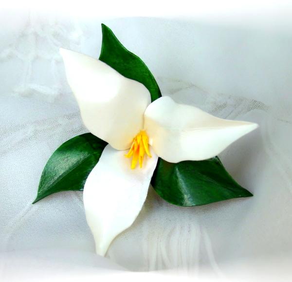 White Trillium Pin