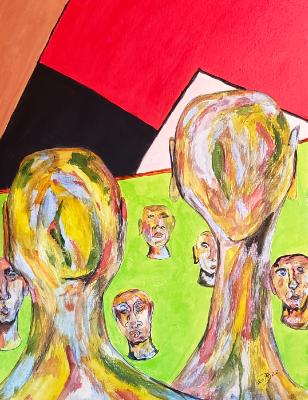 Having passed through the Green Door, they came to a room of sightless heads who talked backwards with sing-song voices. Having passed through the Green Door, they came to a room of sightless heads who talked backwards with sing-song voices.