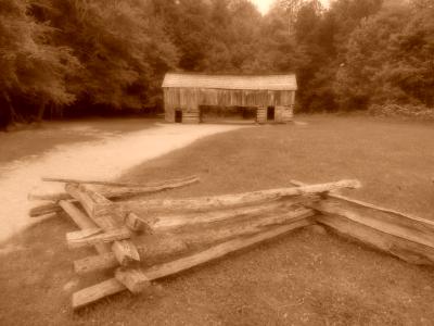 Cades Cove, TN The Two Pen Barn in the Great Smoky Mountain National Park Cades Cove, TN The Two Pen Barn in the Great Smoky Mountain National Park