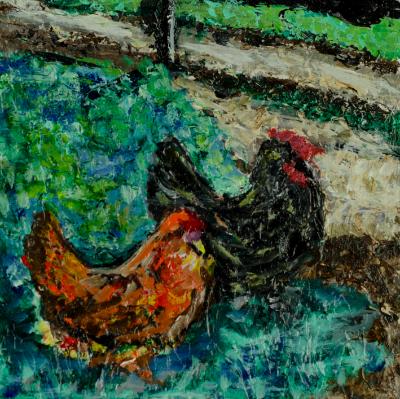 Red and Black Chickens Red and Black Chickens