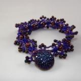 B-90 purple bead & brown pearl Victorian bracelet