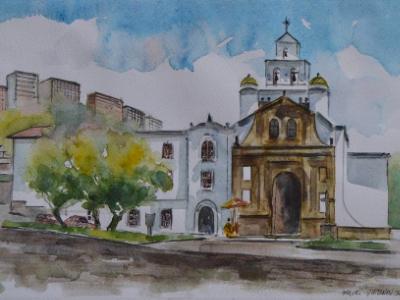 View of Guapulo church, 20cm x 30cm, 2015