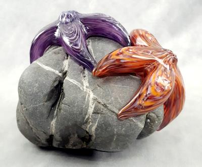 #09162510 Two Starfish on rock Purple & Orange 5.5''HX5''WX6''D $260.00 #09162510 Two Starfish on rock Purple & Orange 5.5''HX5''WX6''D $260.00