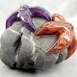 #09162510 Two Starfish on rock Purple & Orange 5.5''HX5''WX6''D $260.00