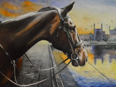Sunset in Isfahan, 38cm x 56cm, 2021 Sunset in Isfahan, 38cm x 56cm, 2021