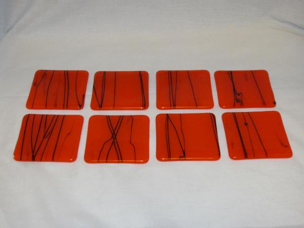CO1216 - Orange & Black Streamer Coasters