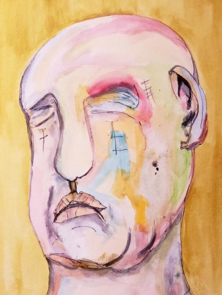 Tears that match the sadness of every pair if eyes he passes. 