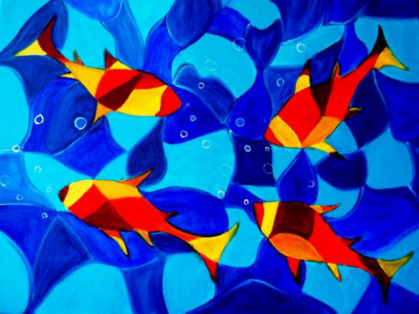 Abstract Fish Painting