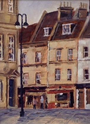 Kingsmead Square 8x6 ins, oils.