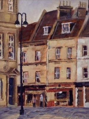 Kingsmead Square 8x6 ins, oils.