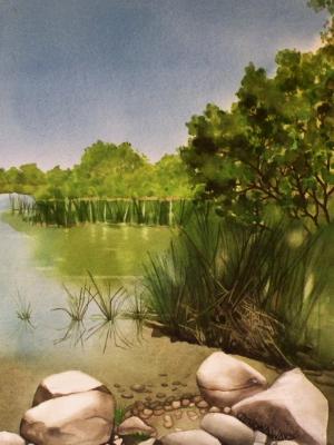 Kumeyaay Lake (watercolor)