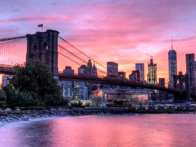 Brooklyn Bridge Pink Sunset Brooklyn Bridge Pink Sunset