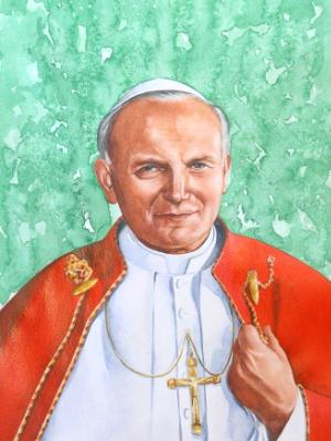 Portrait of Pope JOHN PAUL II, 80cm x 60cm, 2014