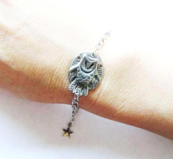 Owl bracelet barn owl bangle from an artisan design