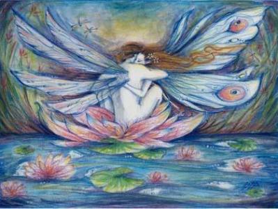 The Lillypond Fairy art print fairy lovers picture from an original painting