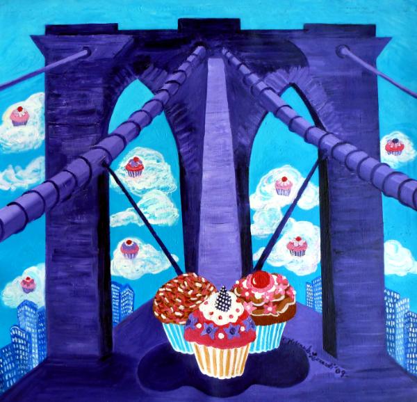 Large Brooklyn Bridge Cupcakes