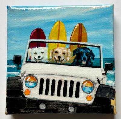 THREE LABS IN A JEEP