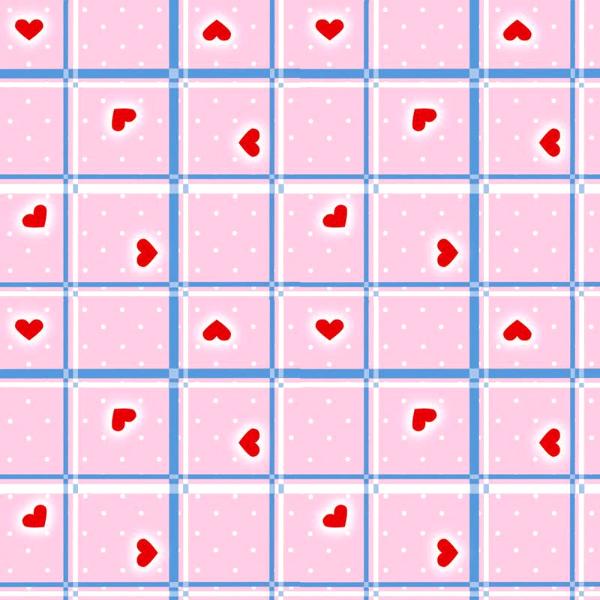 Hearts on Plaid - Pink