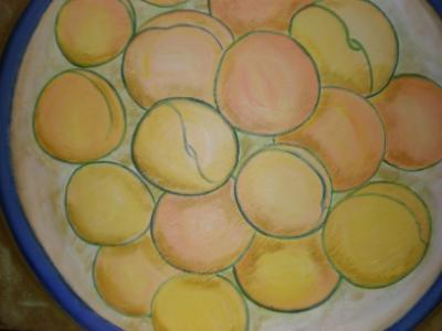 Peaches in Blue Bowl
