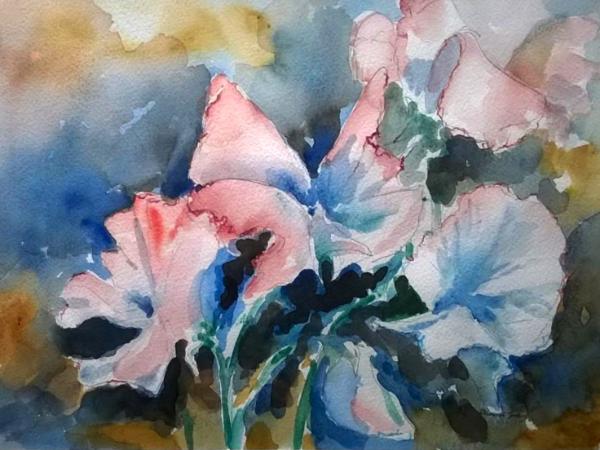 Sweet peas in the wind