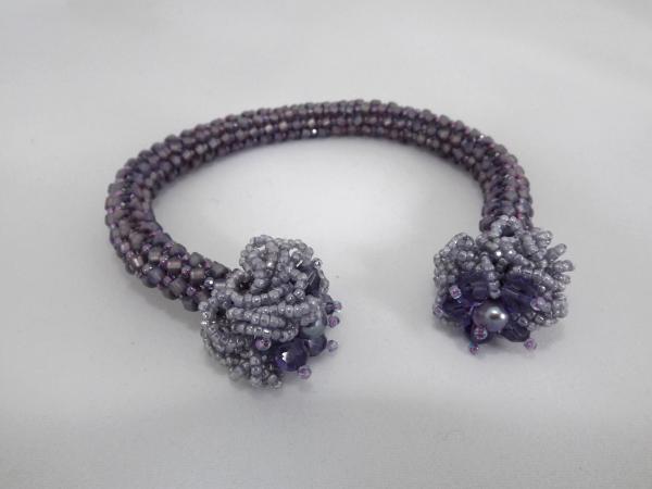 B-57 lavender cuff bracelet with Swarovski crystals
