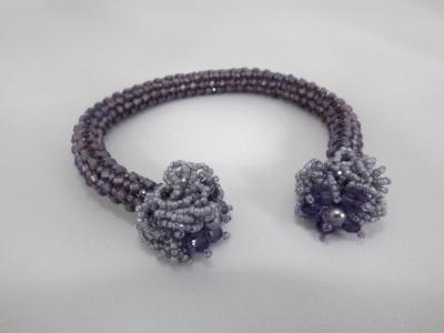 B-57 lavender cuff bracelet with Swarovski crystals B-57 lavender cuff bracelet with Swarovski crystals