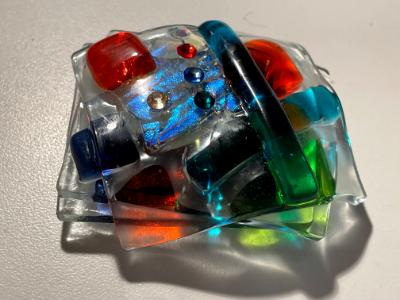 "ABSTRACTION" Dichroic Glass Mini Paperweight