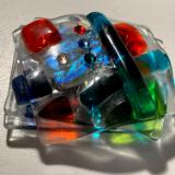 "ABSTRACTION" Dichroic Glass Paperweight