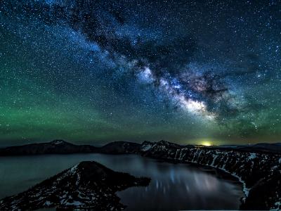 Milky Way Reflected by Crater Lake Milky Way Reflected by Crater Lake